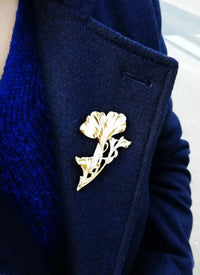 Golden Grand Ginkgo Brooch - Farmatuur